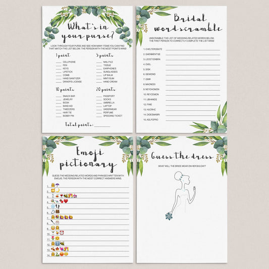 botanical bridal shower games package printables by LittleSizzle