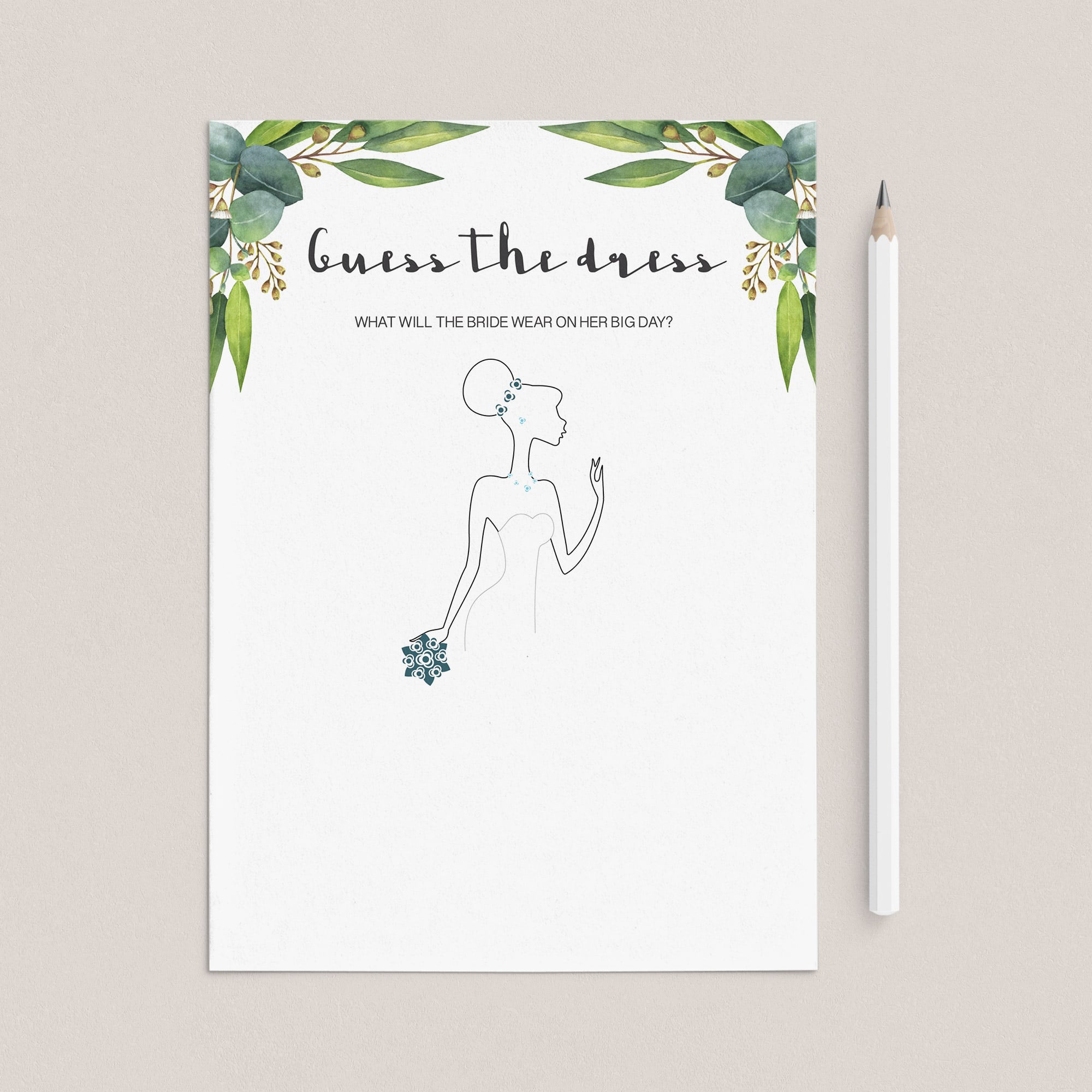 botanical bridal shower guessing games instant download