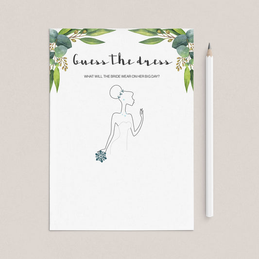 botanical bridal shower guessing games instant download