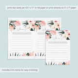 Blush and Green Bridal Party Game Who Am I