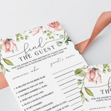 pink watercolor flowers bridal shower games