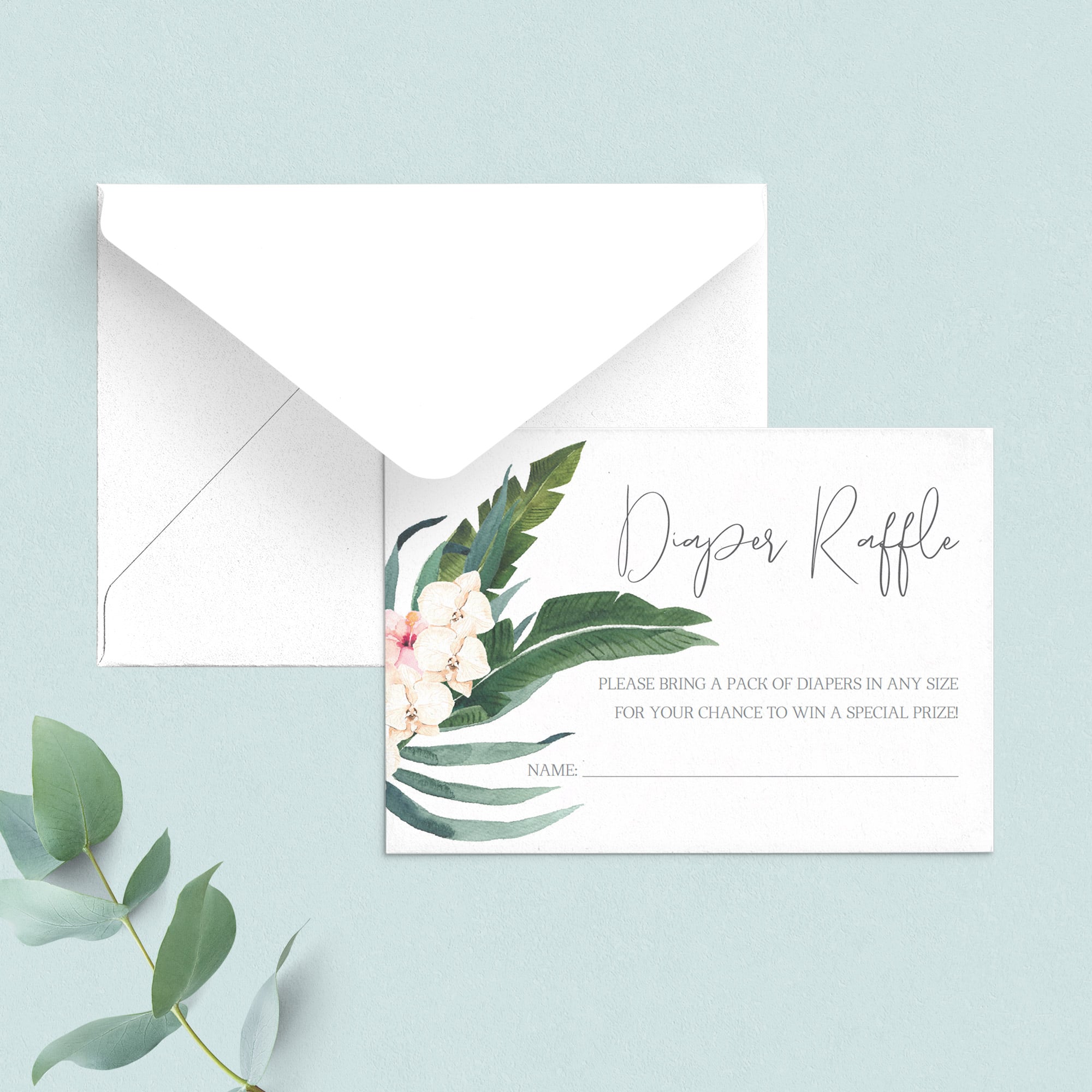 Tropical baby shower insert cards by LittleSizzle