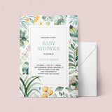 Botanical baby shower invitation template by LittleSizzle