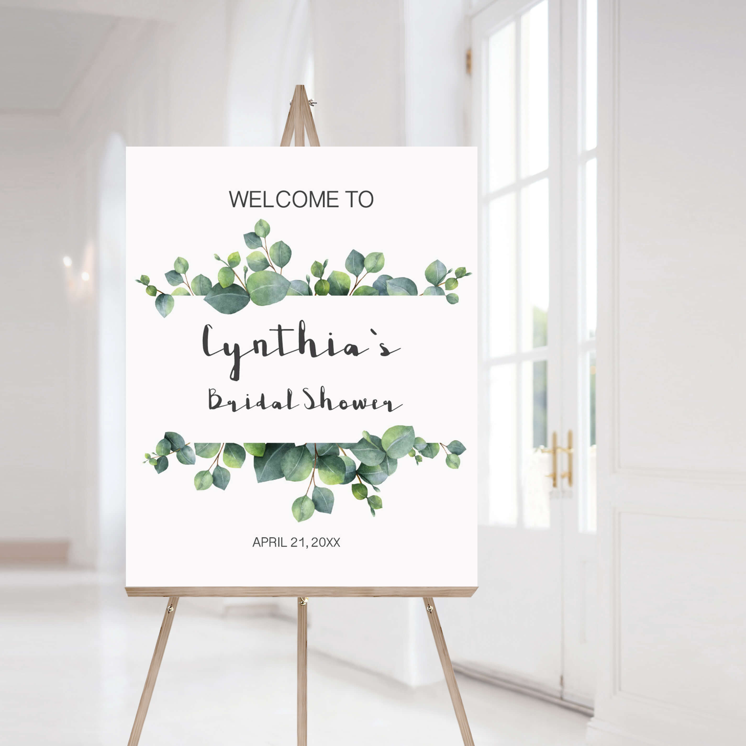 Botanical Bridal Shower Welcome Sign Template by LittleSizzle