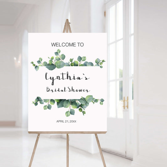 Botanical Bridal Shower Welcome Sign Template by LittleSizzle