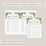 Botanical Birthday Word Scramble Printable