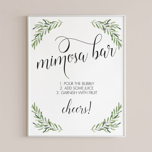 Mimosa Sign Printable with Calligraphy Font by LittleSizzle