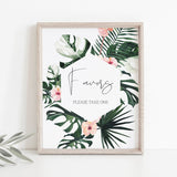 Tropical party favors table sign printable by LittleSizzle