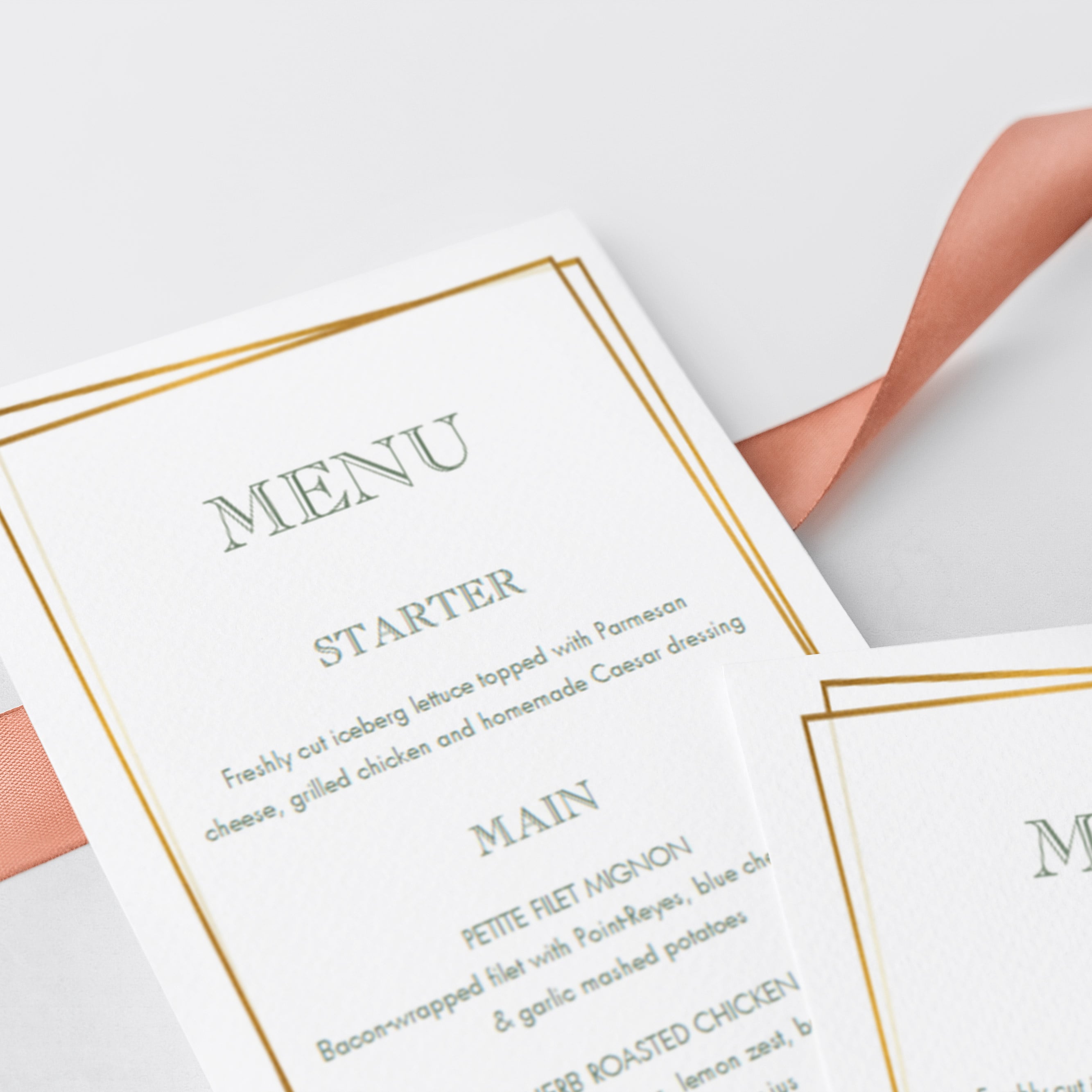 Watercolor green leaves menu table card by LittleSizzle