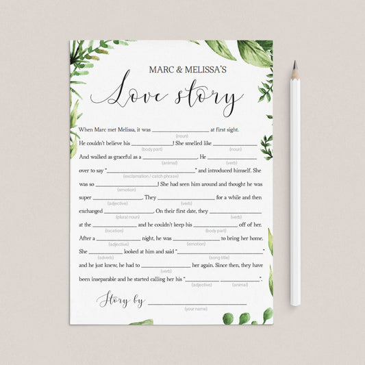green leaf bridal shower word games by LittleSizzle