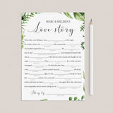 green leaf bridal shower word games by LittleSizzle