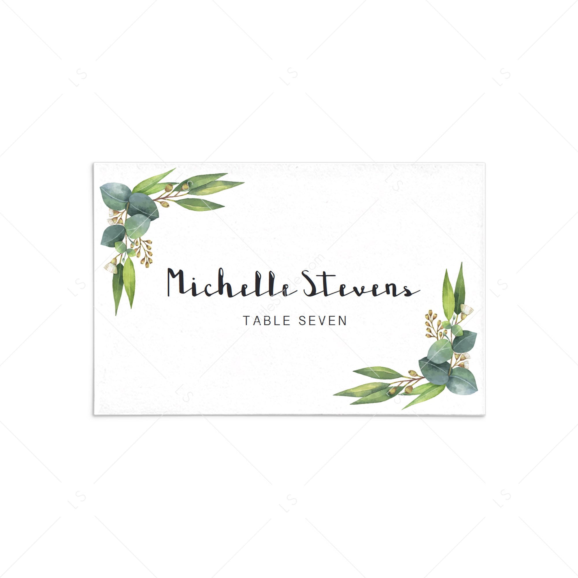 botanical wedding place cards template download by LittleSizzle