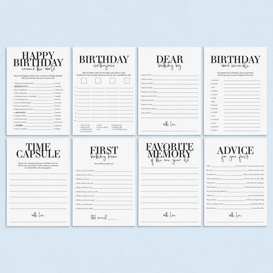 Boy 1st Birthday Party Games and Activities Printable by LittleSizzle