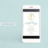 Cute Rabbit Baby Shower Invitation Template for Boy