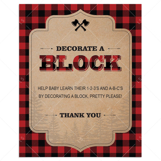 Rustic baby shower activity decorate a block by LittleSizzle