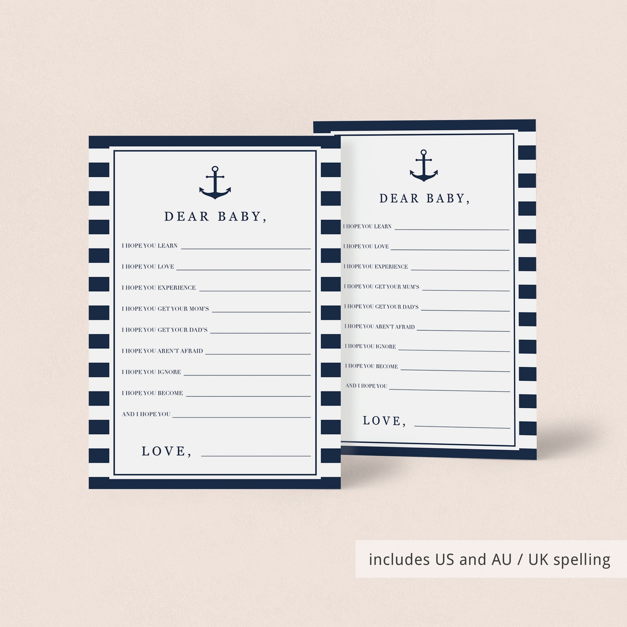 Instant download baby wishes game for boy baby shower by LittleSizzle