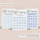 Blank baby bingo cards for elephant baby shower by LittleSizzle