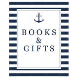 Nautical baby shower Books and Gifts sign by LittleSizzle