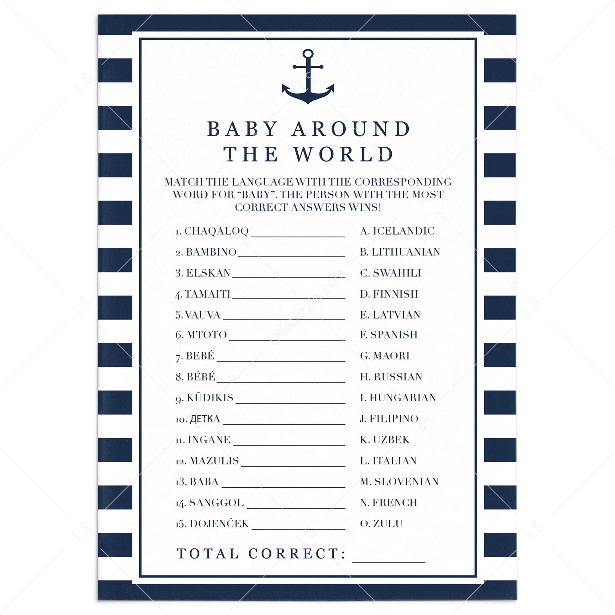 Boy baby shower game around the world printable by LittleSizzle