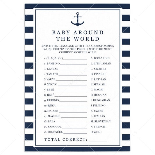 Boy baby shower game around the world printable by LittleSizzle