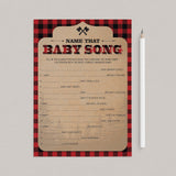 Name that baby song printable for forest baby party by LittleSizzle