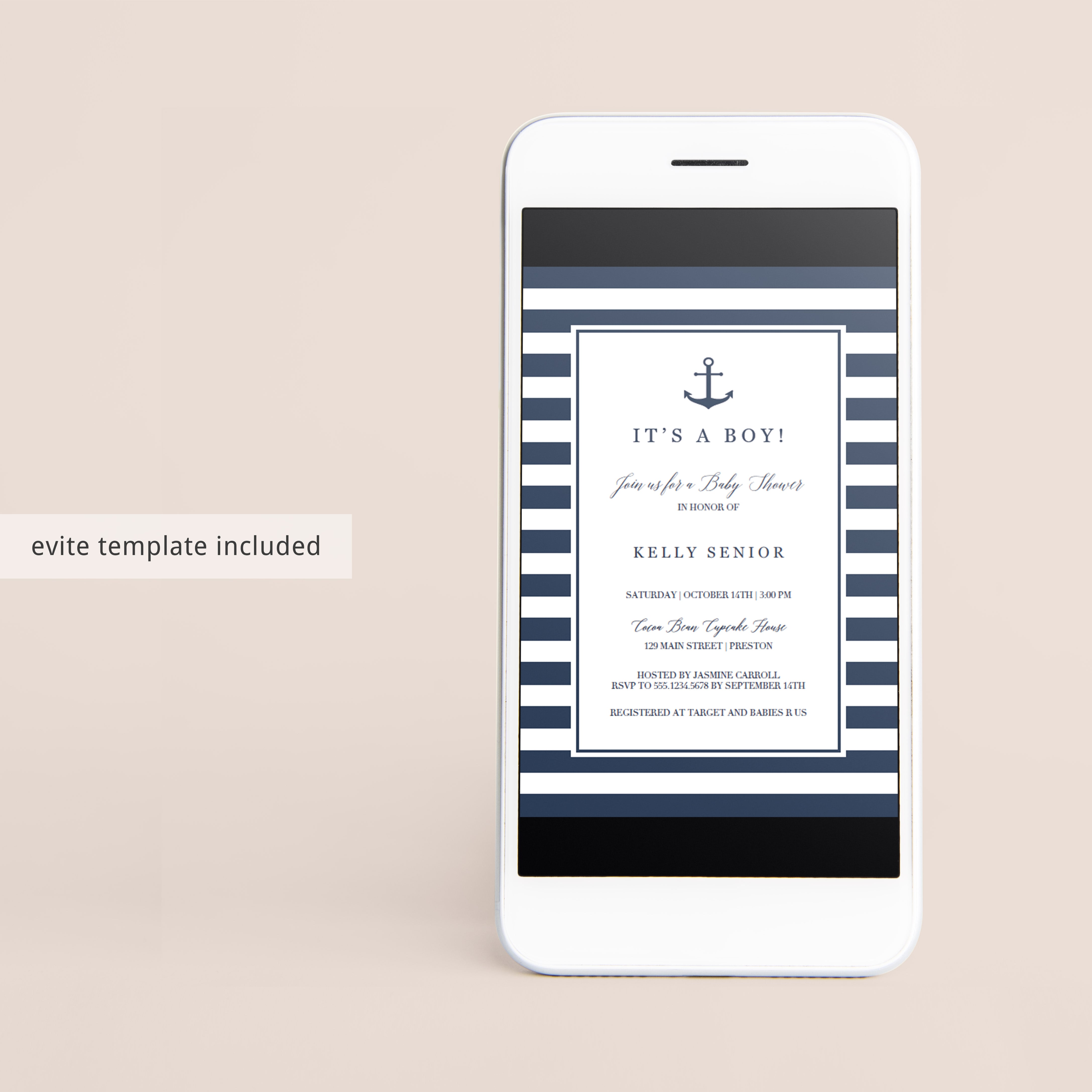 Nautical Baby Shower Invitation for boys by LittleSizzle