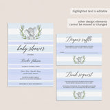 Elephant Themed Boy Baby Shower Invitation Kit
