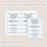 Blue and white baby shower invitations by LittleSizzle