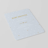 Baby Boy Shower Invitation Template with Gold Hearts