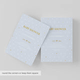 Baby Boy Shower Invitation Template with Gold Hearts