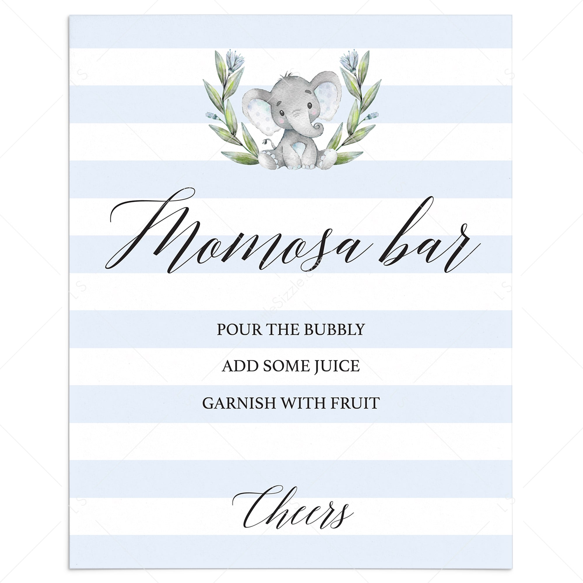 Boy baby shower momosa juice bar sign printable by LittleSizzle