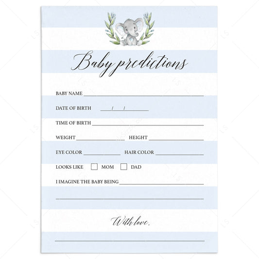 Printable Baby Boy Prediction Card by LittleSizzle