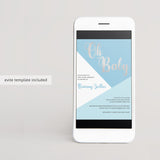 Blue and white baby sprinkle evite template by LittleSizzle