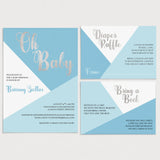 Blue and White Baby Sprinkle Invitation Set by LittleSizzle