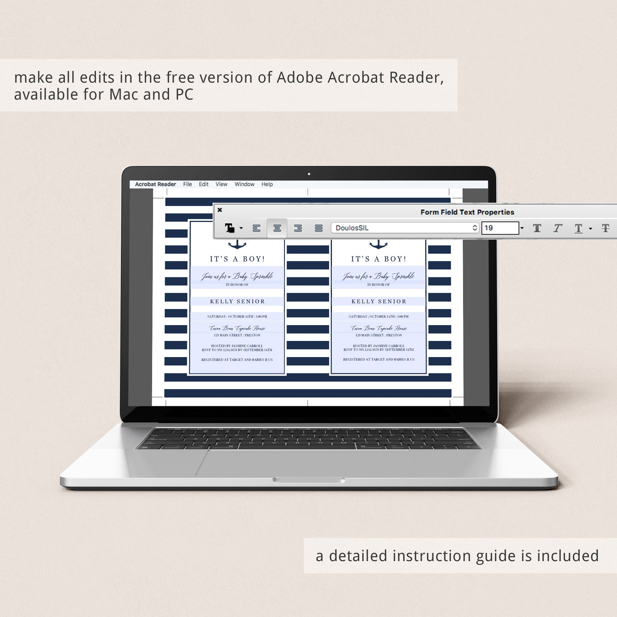 Nautical themed baby sprinkle invitation templates by LittleSizzle