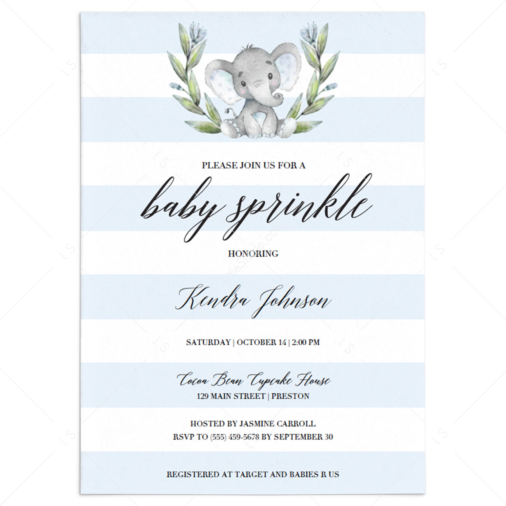 Boy baby sprinkle invitation template by LittleSizzle
