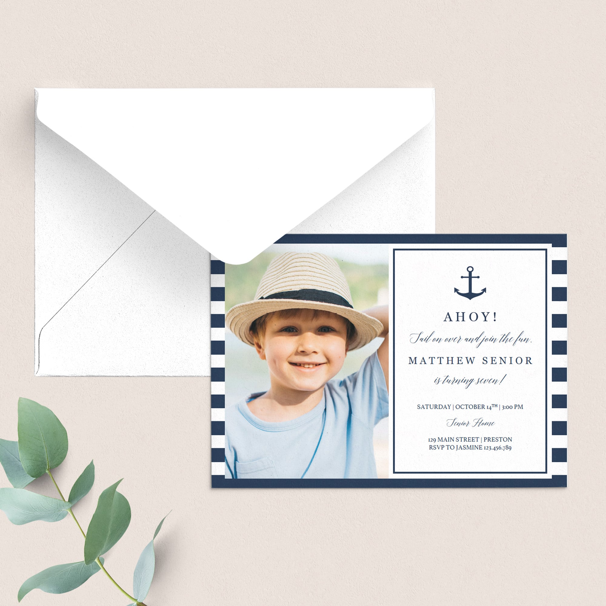 Nautical birthday invitation for boy by LittleSizzle
