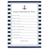 Wishes and Advice for The Birthday Boy Printable by LittleSizzle