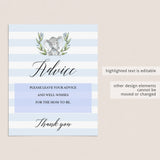 Watercolor grey elephant baby shower decor by LittleSizzle