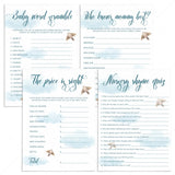 Blue baby shower games bundle printable PDF by LittleSizzle