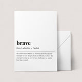 Brave Definition Print Instant Download