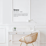 Brave Definition Print Instant Download