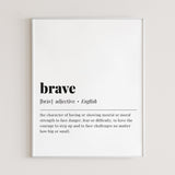 Brave Definition Print Instant Download by Littlesizzle