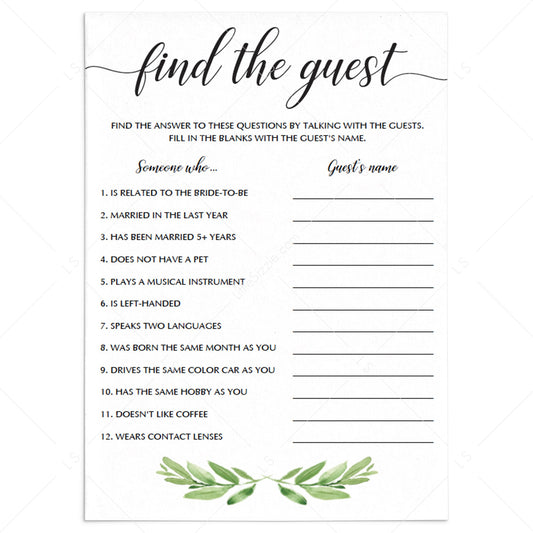 editable bridal shower find the guest template by LittleSizzle