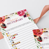 boho theme bridal shower pictionary cards
