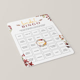 Complete Bridal Shower Bingo Game Fall Theme