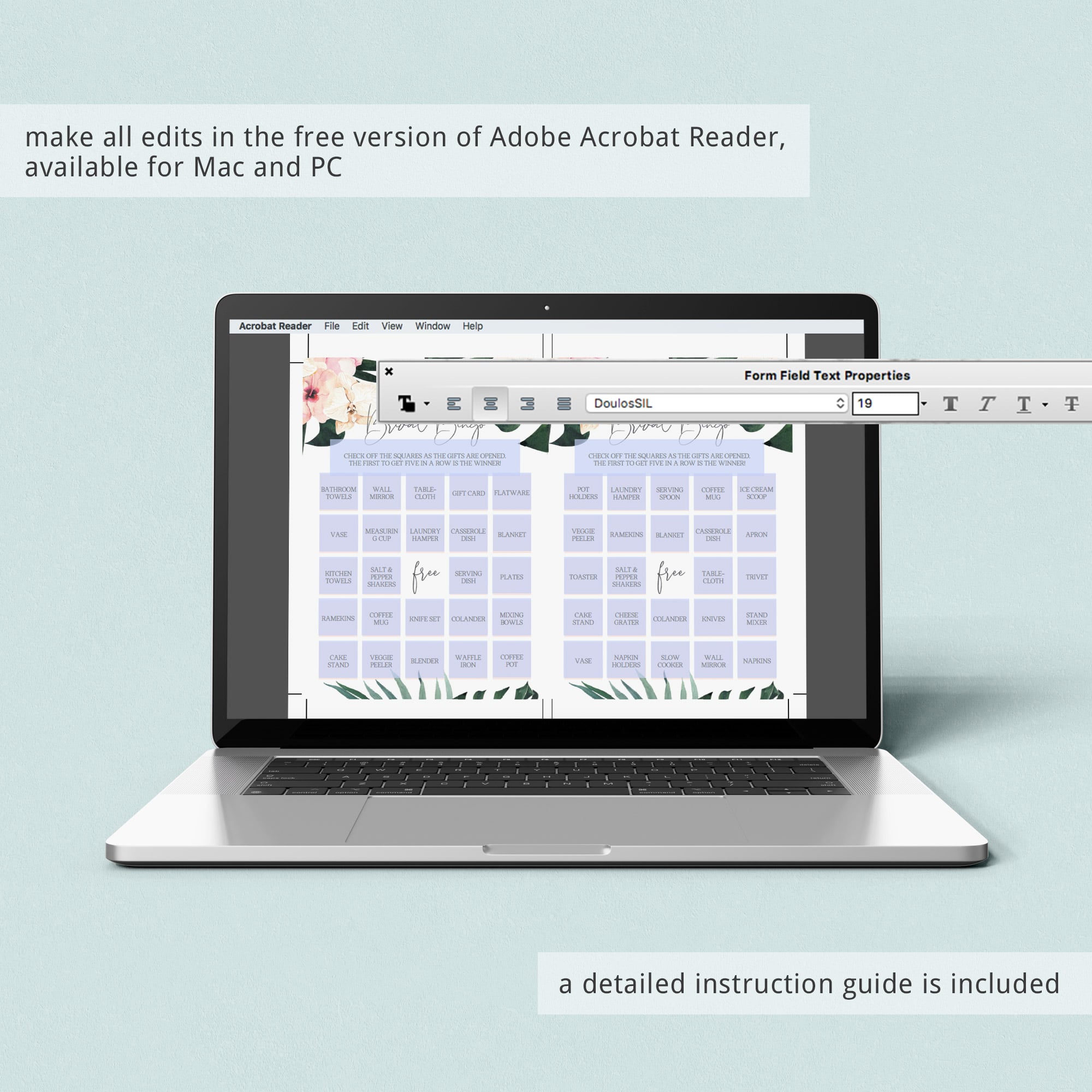 DIY bridal bingo template by LittleSizzle