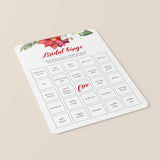 Prefilled Bingo Cards for Winter Bridal Shower