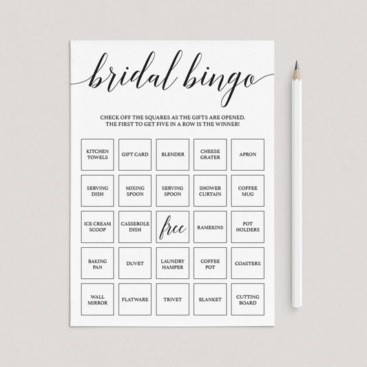 Bridal bingo cards prefilled by LittleSizzle