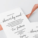 Calligraphy Shower by Mail Invitation Editable Template